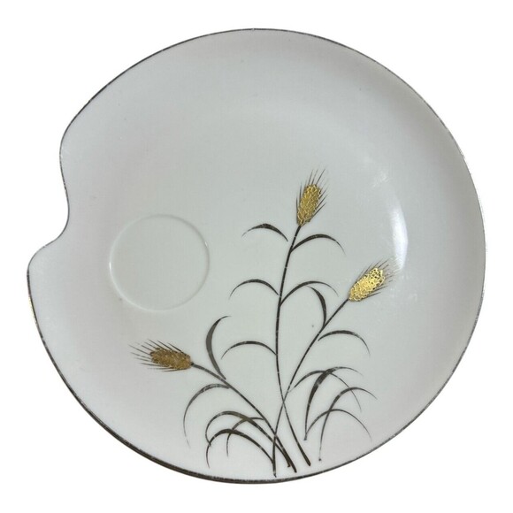 L & M Gold and Silver Wheat Fine China, Luncheon China Plates Vintage Set of 4 - Picture 2 of 5